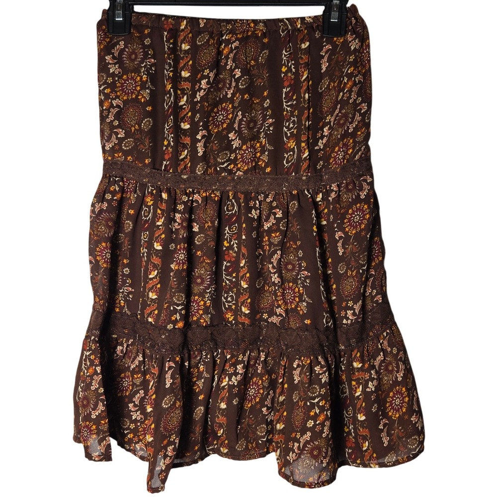 Mary-Kate and Ashley Girls‎ Paisley Floral Tiered Mini Skirt 10 Boho Y2K Fairy